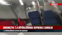 Endonezya'da 7.4 Büyüklüğündeki Deprem Anı Kamerada