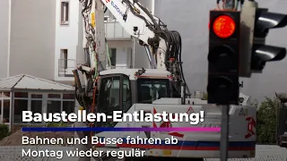 Construction Relief! Trams and Buses Back to Regular Service Starting Monday