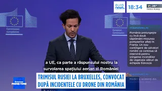 Trimisul Rusiei la Bruxelles, convocat de UE după incidentele cu drone din România