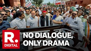 Opposition Ruckus Inside & Outside Parliament | Rahul, Priyanka Lead Protest | Monsoon Session