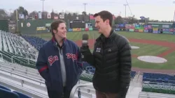 A snowy opening day for the Portland Sea Dogs