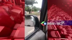 Accident at the Ecological Belt; airbag saves the life of a speeding driver.