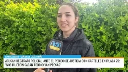 La Policía hizo sacar los carteles de homenaje de Lucía Rubiño que colocaron en la Plaza 25 de Mayo