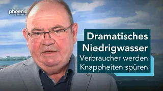 phoenix tagesgespräch mit Andreas Grzib, Vorstand DTG, zum Niedrigwasser
