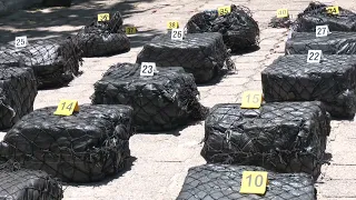 Seized narcotics presented after high seas operation