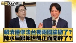賴清德修法台獨兩國論撤了？ 陳水扁跟賴世凱正面開幹了？【#新聞大白話】20260105 8｜#黃揚明 #徐巧芯 #陳揮文