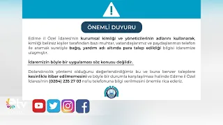 FRAUD ALERT FROM THE EDIRNE SPECIAL PROVINCIAL ADMINISTRATION