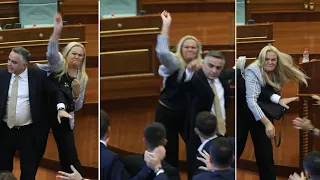 Momenti kur Time Kadrijaj gjuan me vezë Albin Kurtin