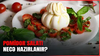 Bir neçə dəqiqəyə hazır olan pomidor salatı resepti