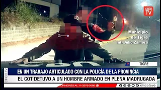 CINCO TV - THE COT AND BUENOS AIRES POLICE ARRESTED A MAN CARRYING A REPLICA FIREARM