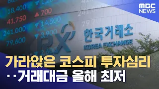 KOSPI Investor Sentiment Sinks... Trading Volume Hits Yearly Low (08/09/2026/12MBC News)