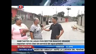 Residents report lack of drinking water in the Rancho Grande sector of Palavecino