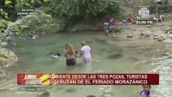 Atmosphere at Las Tres Pozas, tourists enjoying the Morazán Holiday