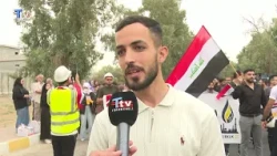 Kerkük’te atama bekleyen petrol mühendisleri ve çalışanlar, taleplerini duyurmak için eylem yaptı.