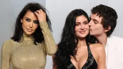 Ким Кардашьян блистает в золотом наряде, а Кайли получает поцелуй от Тимоти на вечеринке Vanity F...