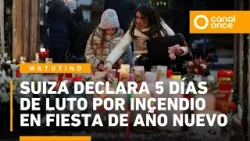 Noticiario Matutino - Suiza declara 5 días de luto por incendio en fiesta de año nuevo (02/01/2026)