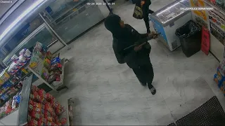 In Dallas, 3 armed robberies at 1 convenience store. Local police are still looking for suspects.