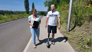 He lost his leg. Today, he's fighting for every step toward independence