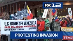 Hundreds in Portland gather to protest US invasion of Venezuela