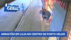 Footage shows the moment criminals flee with stolen goods from a downtown store in Porto Velho