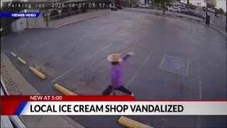Video shows man throwing rocks into Denver ice cream shop