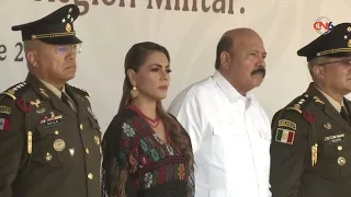 Evelyn Salgado attends the inauguration and flag oath ceremony at the Ninth Military Region