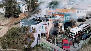 San Francisco house fire displaces family, kills cat, injures 3 firefighters