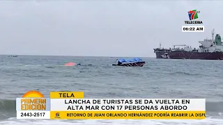 Lancha con turistas se da vuelta en playas de Tela, Atlántida: no se reportan heridos