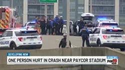 1 person hurt in crash near Paycor Stadium