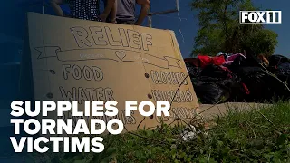 Neighbors' supply tents grow after tornado devastates Menasha, Wisconsin