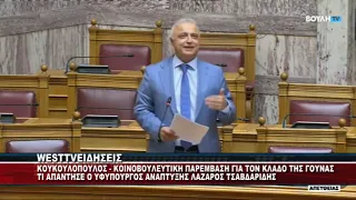 ΕΡΩΤΗΣΗ ΚΟΥΚΟΥΛΟΠΟΥΛΟΥ ΓΙΑ ΤΟΝ ΚΛΑΔΟ ΤΗΣ ΓΟΥΝΑΣ - ΑΠΑΝΤΗΣΗ ΥΦΥΠΟΥΡΓΟΥ ΤΣΑΒΔΑΡΙΔΗ