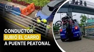 Unbelievable! Driver tried to take his car up a pedestrian bridge in Bogotá: City hall announces ...