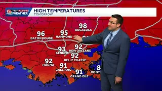 Staying hot and dry through Sunday in southeast Louisiana