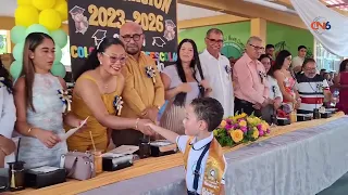 Alba Soberanis sponsors the Gabriela Mistral Kindergarten graduating class in Tecpan