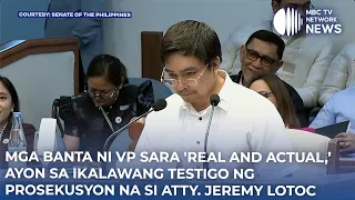 Mga banta ni VP Sara 'real and actual,' ayon sa ikalawang testigo ng prosekusyon