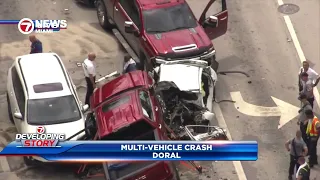 Driver airlifted after violent 5-vehicle crash in Doral