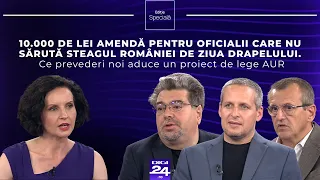 Proiect AUR: amendă pentru oficialii care nu sărută steagul României de Ziua Drapelului