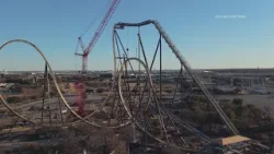 Six Flags Over Texas' new 87 mph dive coaster just hit another big construction milestone