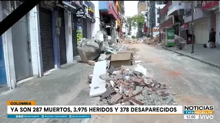 Earthquake in Colombia: death toll rises to 287, 378 missing