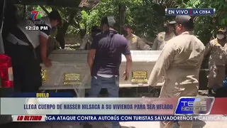Body of Nasser Hilsaca arrives at his home for funeral services in La Ceiba 🕊