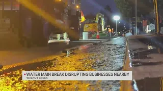 Crews repair Walnut Creek water main break, major roadway remains closed