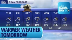 Warmer Temperatures Return Tomorrow in Tampa Bay