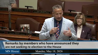 Rep. Ben Bakeberg departing member remarks 5/18/26