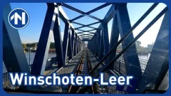 Zo rijdt de trein van Winschoten over de Friesenbrücke naar Leer