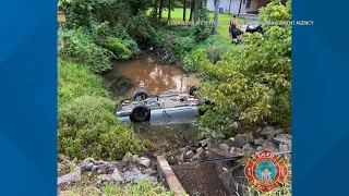 Lafayette County driver rescued from overturned car stuck in ditch