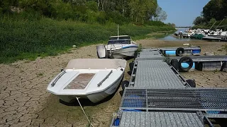 Baja el nivel del río Po en Italia debido a la sequía extrema