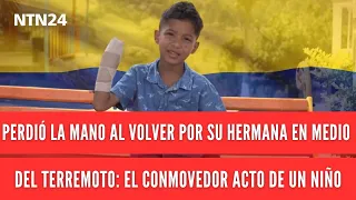 He lost his hand returning for his sister during the earthquake: A young boy's moving act