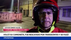 Conductor abandona vehículo tras volcamiento en avenida España de Punta Arenas