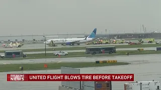 United Airlines flight blows tire during takeoff at O’Hare