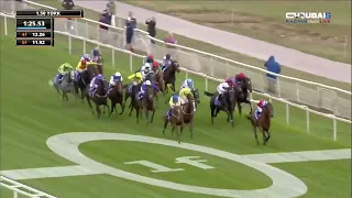 Blue Courvoisier 🏇, ridden by jockey Rossa Ryan, wins the opening race at the Ebor Festival in York
